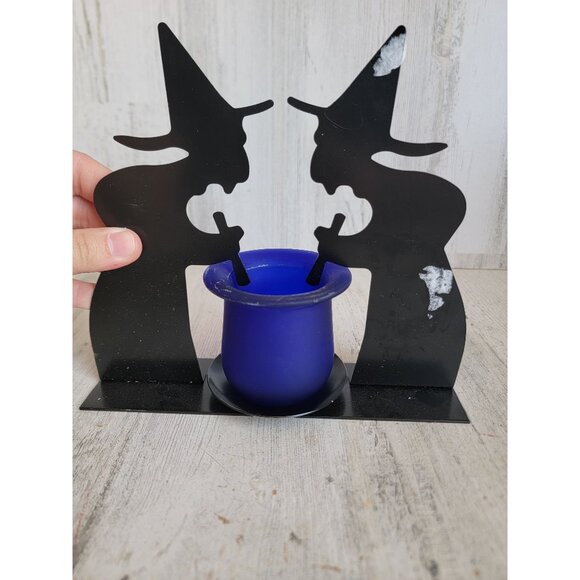 Metal witch brewing candle holder cauldron brewing unique Halloween - Picture 9 of 11